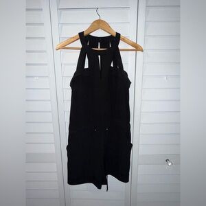 Cache Black Romper with Strappy Front